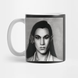 Ethan Torchio (Maneskin) pencil and charcoal portrait Mug